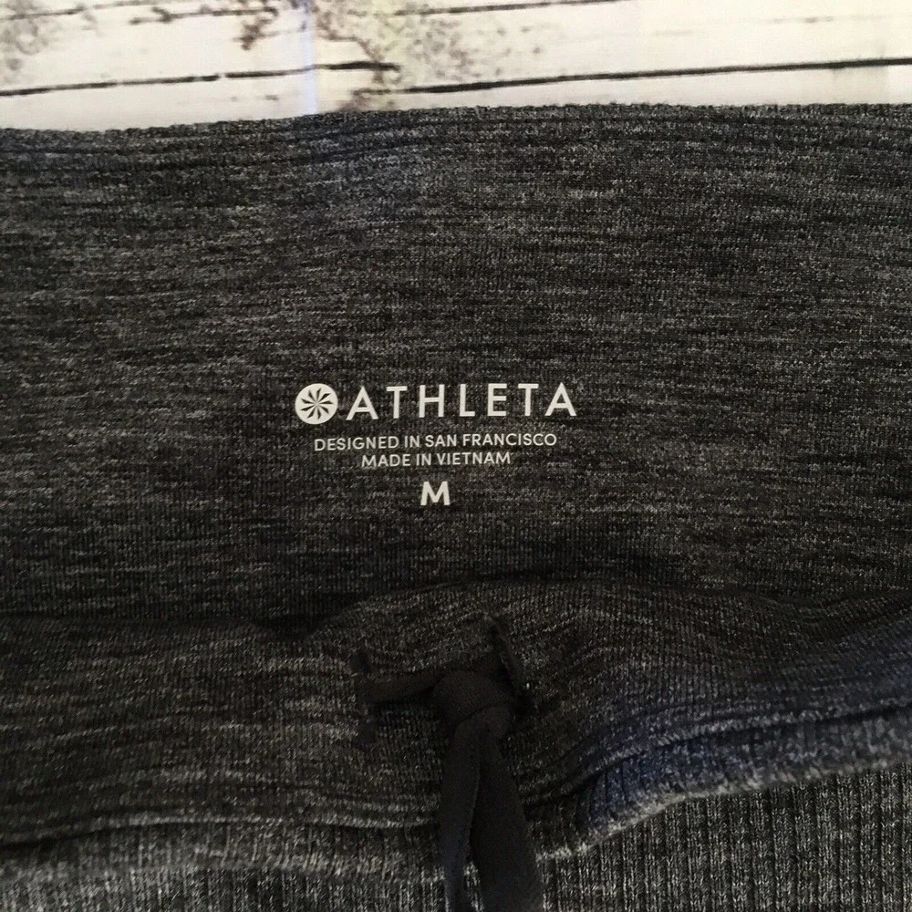 Athleta Jogger Pants Womens Size M Gray‎ Pockets  Stretch Heathered